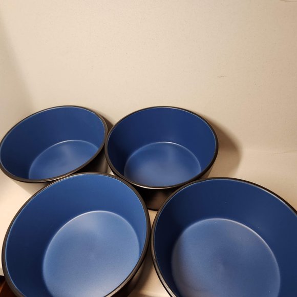 NEW Stone Lain 4 Bowls Replacement Stoneware Dinnerware Set Blue Black Ramen - Picture 6 of 6